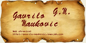 Gavrilo Mauković vizit kartica